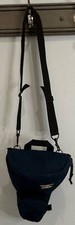 LL Bean Vintage Camera Case Navy Blue Full ZIp Shoulder Strap Made in USA