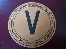 Vereenigde Nederlandsche Scheepvaartmaatschappij Vintage Luggage Label