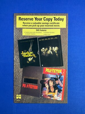 PULP FICTION & JACKIE BROWN Home Video Store Display Sign for 2002 DVD Release