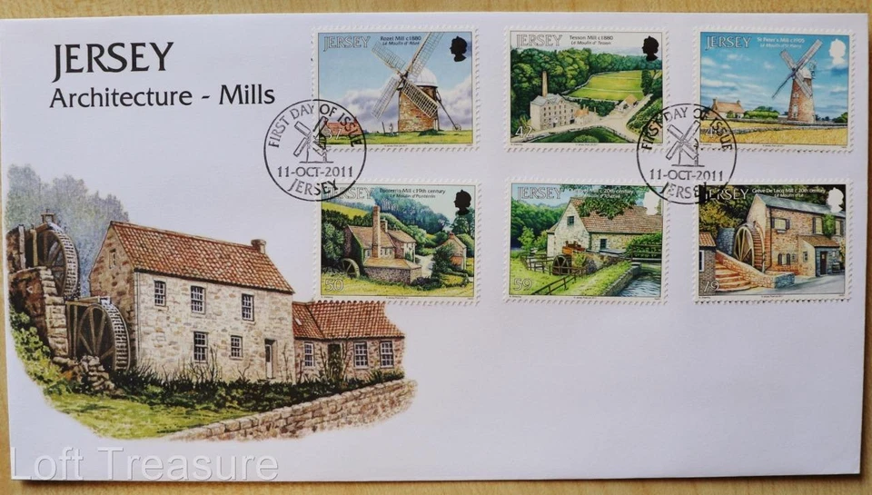Jersey Stamps: "Jersey Architecture - Mills" First Day Cover 2011 - Image 2 of 3
