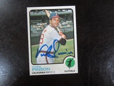 1973 Topps # 75 Vada Pinson Autograph Signed Auto Card JSA California Angels