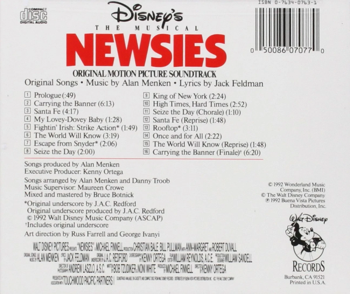 Newsies [Original Soundtrack] [Remaster] (CD, Jan-2001, Walt Disney) *NEW*  | eBay