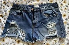 Forever 21 Denim Shorts Size US 29. HIGH RIP up To Pocket