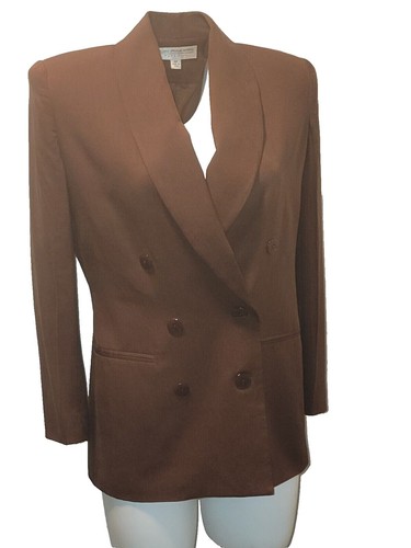 Valerie Stevens Brown Lined 100% Leather One Button Down  display picture 1
