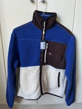 Drake’s Boucle Wool Corduroy Zip Fleece Jacket Small Brand New