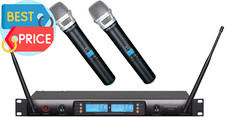 GTD Audio 2X100 Adjustable Channels UHF Wireless Cordless Handheld Microphone Mi