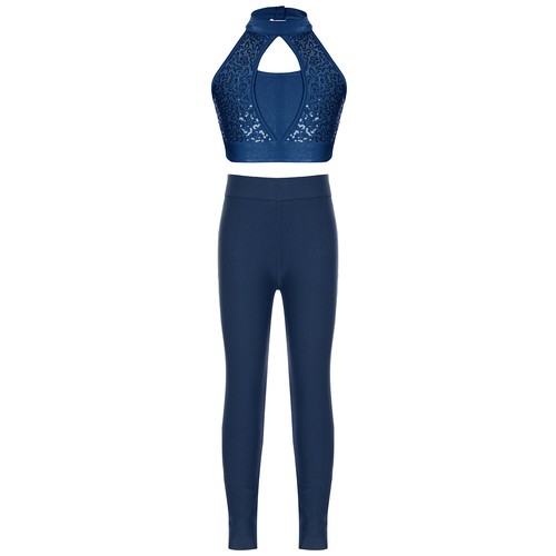 Kids Girls Tracksuit Yoga Vest And Tights Stretchy Sweatsuit Vacation Summer - Picture 13 of 58