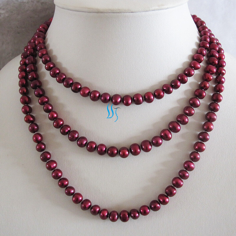 Maroon Red Dyed Dark Red Freshwater Cultured Freshwater Pearl Stretch Bracelet Maroon Red Dyed Dark Red Freshwater Cultured Freshwater Pearl Stretch Bracelet