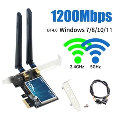 Dual Band Desktop PCIe WiFi Card 5G/2.4G Wireless Network WiFi Bluetooth Adapter