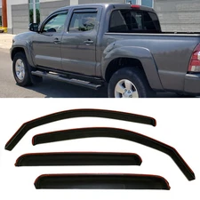 IN-CHANNEL Window Visors Sun Vent Guard Fit 2005-2015 Toyota Tacoma Double Cab
