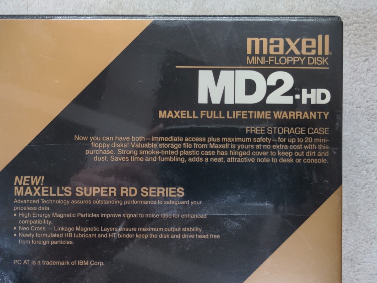 NEW Maxell Mini-Floppy Disk MD2-HD 5 1/4