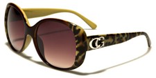 CG Sunglasses Fashion Animal Printed Plastic Frames Brown Lenses For Women.