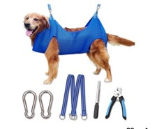 Pet Dog Grooming Hammock Harness Bag + Nail Trim Kit  XXL Under 100lb NEW