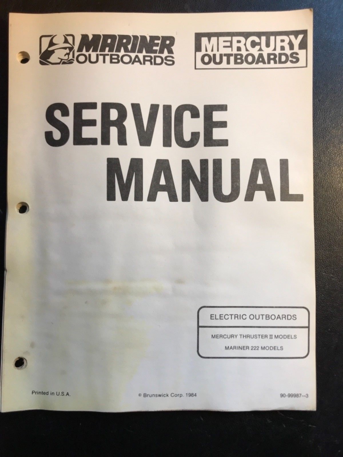 1984 MERCURY MARINER ELECTRIC OUTBOARD SERVICE MANUAL P/N 90-99987-3 | eBay