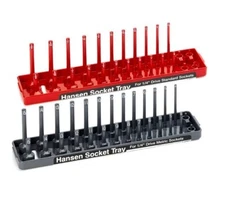 Hansen Global 1/4" Drive Metric & SAE Standard & Deep Socket Tray Organizer USA