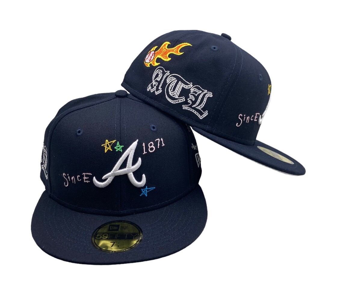 New Era Atlanta Braves Scribble Navy blue 59fifty fitted MLB