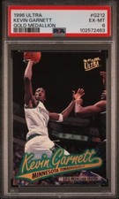 1996 Ultra KEVIN G GARNETT Minn Timberwolves GOLD MEDALLION Insert PSA 6 Pop 2