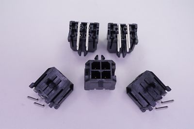 Lot of 5 43045-0401 Molex Shrouded Header 4 Pos 3.0mm Male Right Angle TH