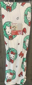 New Hello Kitty Christmas Red Bow Wreath Plush 60 x 90 Throw Blanket With Tag