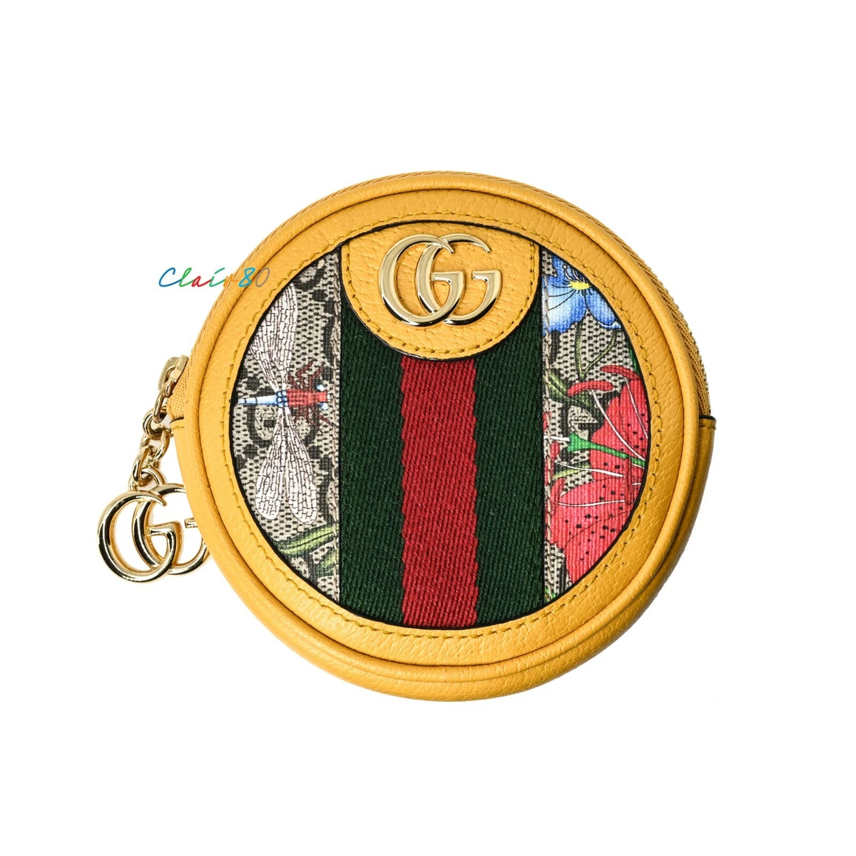 GUCCI Calfskin Matelasse GG Marmont Round Coin Purse Hibiscus Red 1292784 |  FASHIONPHILE