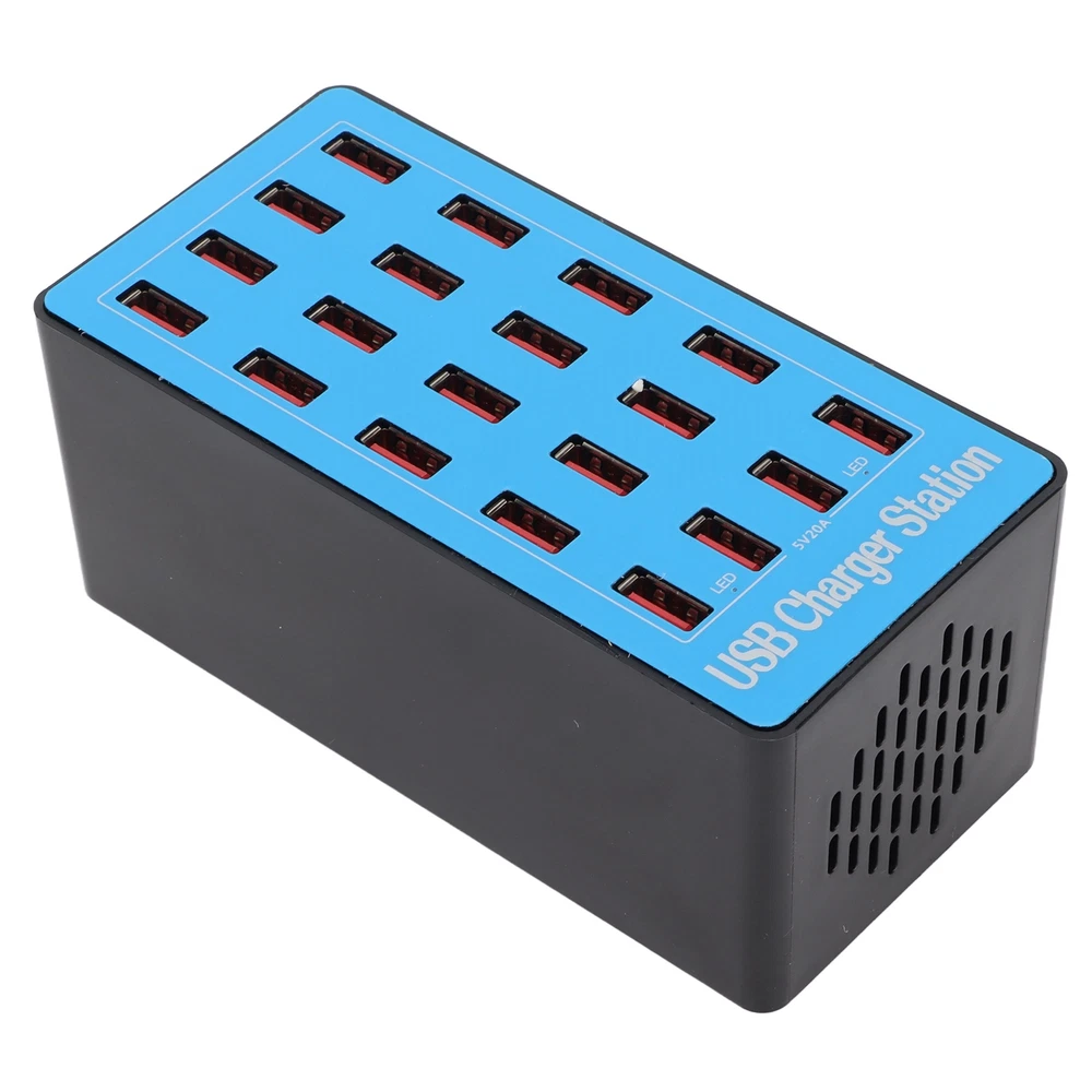 WLXA5+ 100W 20-Port USB Fast Charging Station Wall Power Adapter