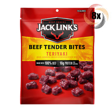 8x Bag Jack Link's Teriyaki Beef Tender Bites  3.25oz  100 Beef  10G Protein