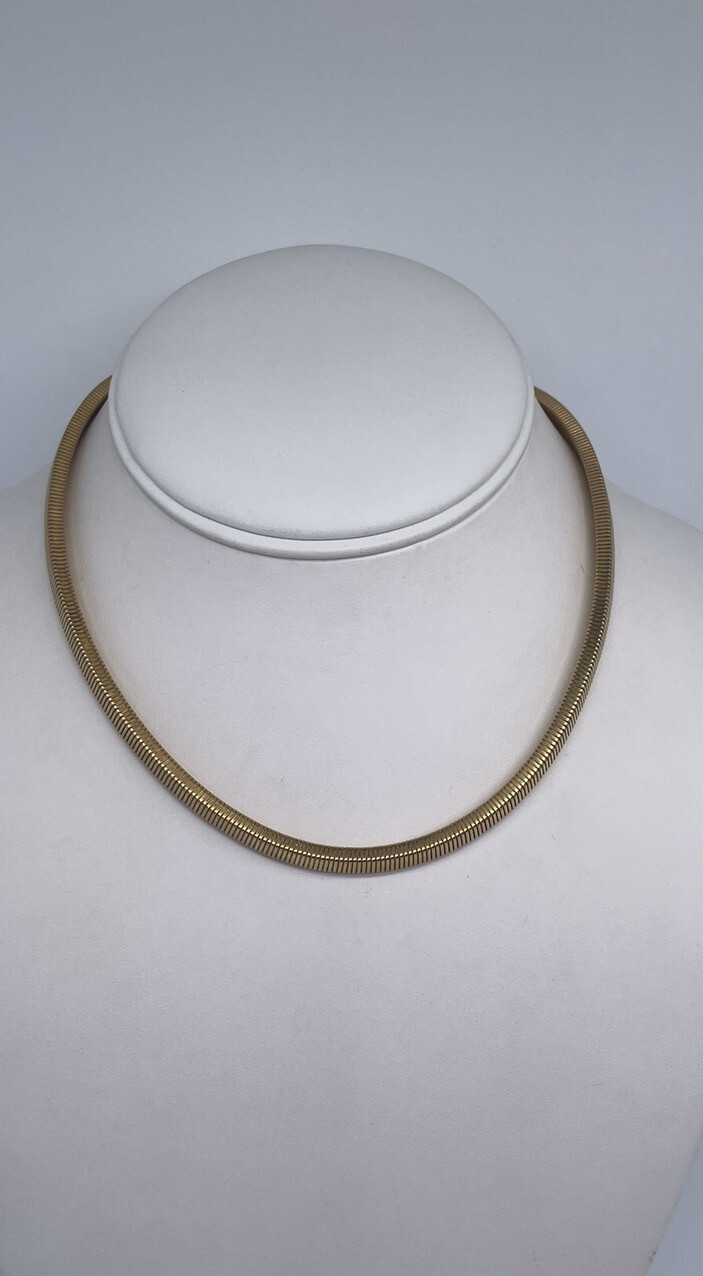 Napier 16 Inch Gold Tone Herringbone Chain Necklace Gem
