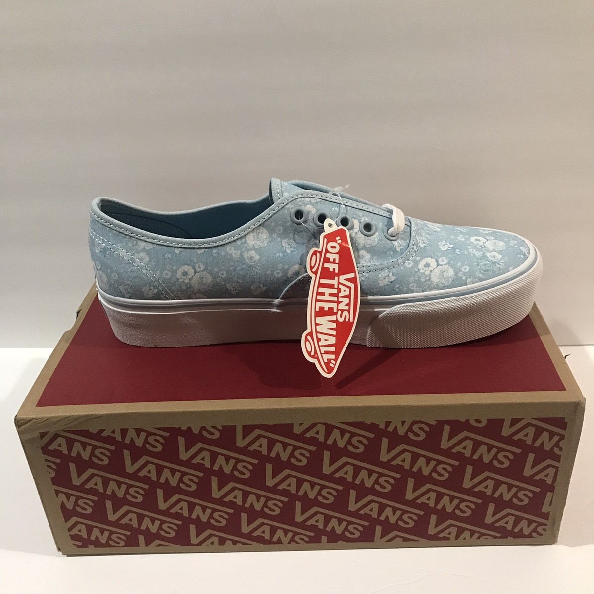 Vans Platform Blue Tonal Floral Authentic Lace Up Women’s Size NEW IN  BOX
