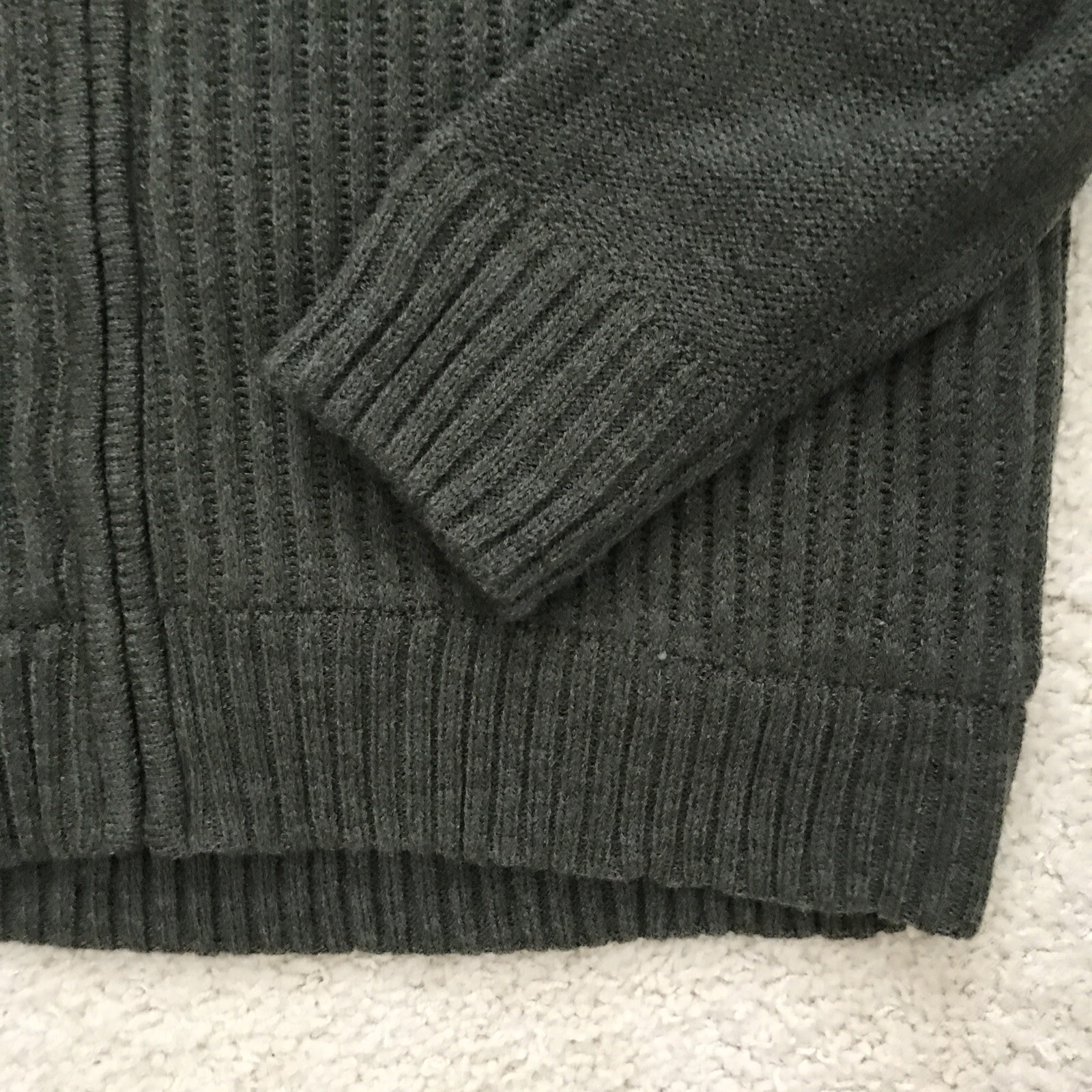 Weatherproof Vintage Men's Ribbed Cardigan Sweater Green Size Small