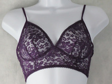 INC International Concepts Women's Floral Lace Bralette, Purple Dynasty, Large