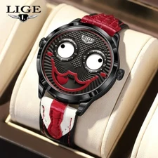 🔥2025 Mens Funny Quirky Watch Quartz Moon phase 3ATM Waterproof Man Wristwatch