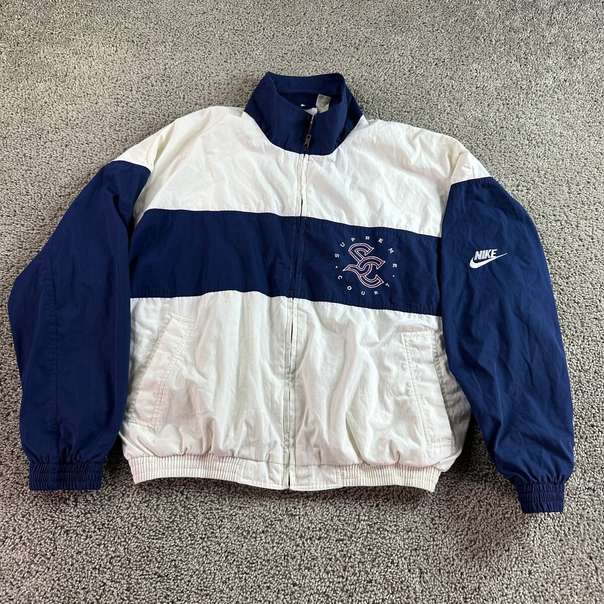 VINTAGE Nike Supreme Court Jacket Mens Large Blue White VINTAGE Nike Supreme Court Jacket Mens Large Blue White