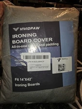 VIVIDPAW Ironing Board Cover Standard Size 14 X 42 Smooth Silver Padded New