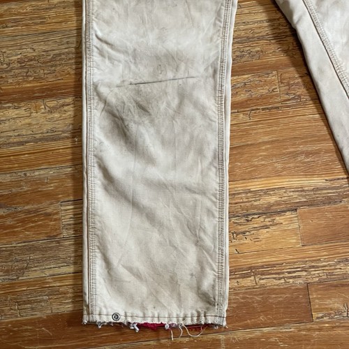Vintage 70s Carhartt Quilt Lined Pants Size 31x32 Duck Canvas Insulated Stained - Picture 9 of 22