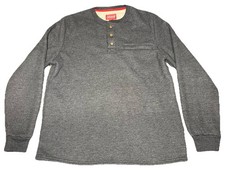 Coleman Men Henley Shirt Sherpa Lined Waffle Sz. Large Charcoal Heather