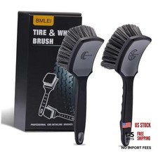 Wheel Tire Brush Set, 2 Pack Car Wheel Brush Tire Cleaner Gray black