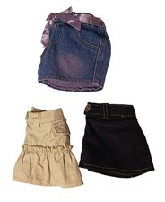 Lot of 3 Build A Bear Workshop Bottoms Denim Shorts Khaki Skirt Corduroy Skirt
