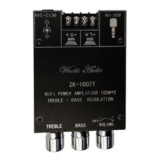 100W 2 Bluetooth 5.0 Amplifier Board 2-Ch Stereo Amplifier Treble Bass ZK-1002T