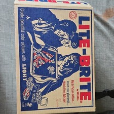 Hasbro Lite Brite 1967 Toy Set Original Box Peg Storage Boxes Instructions