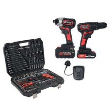215-Piece Socket Set + Cordless Hammer Drill & Impact Driver Set | Complete DIY 
