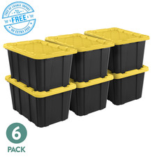 Sterilite Large Storage Bin, 27 Gallon Durable Plastic Storage Tote, 6 Pack