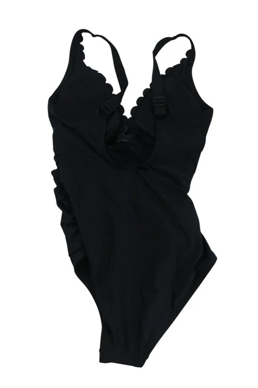 Calvin Klein Women's Scalloped-Neck One-Piece Swimsuit (Black, 4) - Image 4 of 4