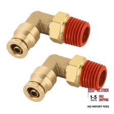1/4" Quick Push to Connect Fittings 1/4"OD 1/4"NPT Thread Male Elbow - 2 Pieces