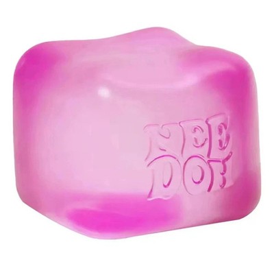 Nee Doh Nice Cubes Ice Cube Toy Fidget Super Solid Squish Pink /Blue