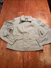 St Johns Bay Women's Gray Button Down Pockets Coat Blazer Size Medium