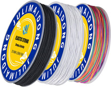 3 Rolls 1.0 Mm 495 Feet Rainbow/White/Black Elastic Bracelet Stretchy String Cor