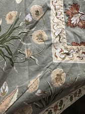 Handprint Brand Garden Sage Tablecloth Hand Block 72 x108 Rectangular Floral