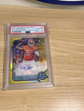 2022 Bowman U DJ Uiagalelei 1st auto /75 Yellow Refractor PSA 10