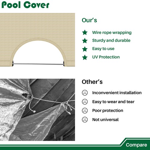 8-18ft Round Above Ground Swimming Pool Winter Covers Beige Gray Blue Covers - Picture 28 of 32