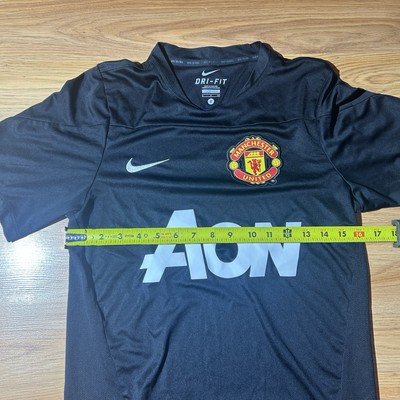 Manchester United Jersey Mens Small Nike FC Black AON Man U Dri
